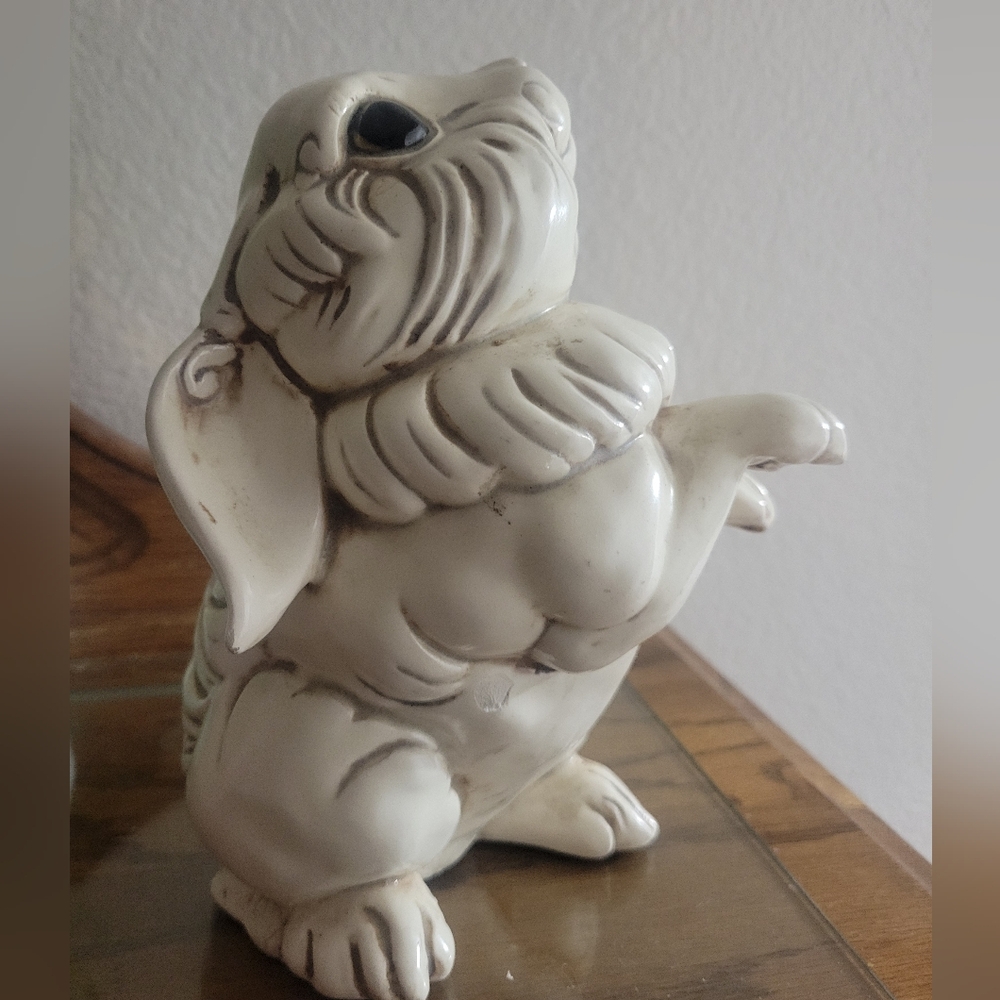 VTG Resembles Disney Thumper Ceramic Rabbit Detailed Hand-Painted Creamy White‎